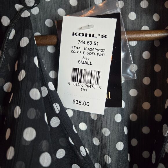 NWT Heart Soul Polka Dot Sheer Blouse Womens Small - Picture 5 of 6